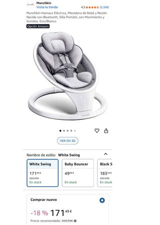 Munchkin Hamaca Eléctrica Bluetooth Bebé