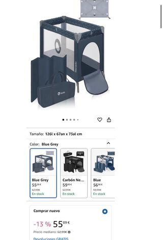 Cuna de Viaje Lionelo Stefi Azul