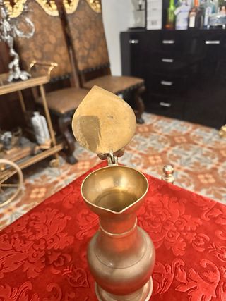 Jarra antigua latón dorado Francesa  años 50s