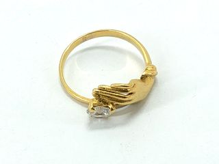 anillo oro 18k con piedra con circonita