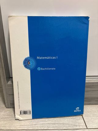 Libro Matemáticas 1. 1º de bachillerato. Editex.