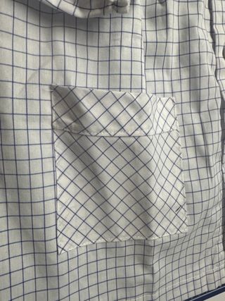 Bata escolar cuadros azul talla 2-3