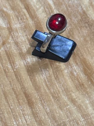 Anillo Plata 925 con Piedra Sintética Roja