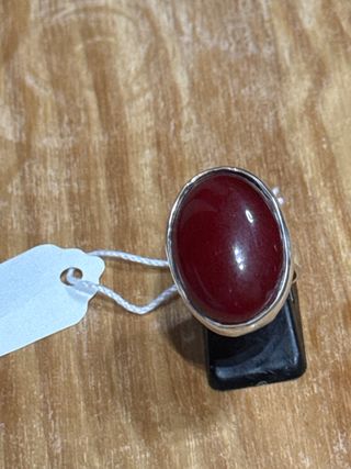 Anillo Piedra Natural Granate Plata
