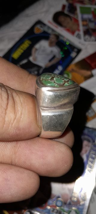 Anillo Plata 925 Hombre Turquesa. 