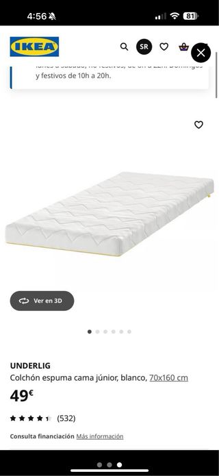 Cama infantil SNIGLAR IKEA 70x160