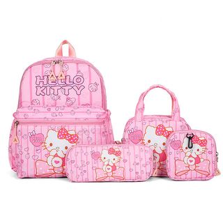 Mochila bonita de Hello Kittys con dibujos animados de Sanrios Melody Kuromi, bolso escolar infantil,estuche para lápices, billetera
