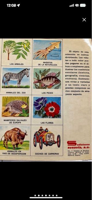Enciclopedia Estampas Animales Zoo 1973