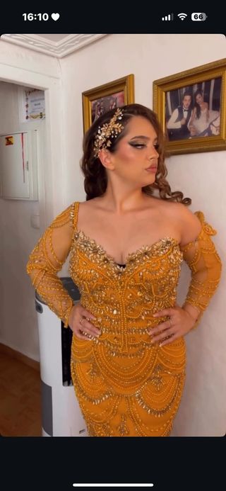 Vestido de boda gitana con pedrería
