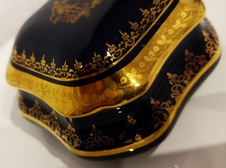 Cajita antigua de Limoges oro 22k 1920 Francesa