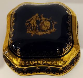 Cajita antigua de Limoges oro 22k 1920 Francesa