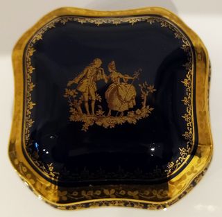 Cajita antigua de Limoges oro 22k 1920 Francesa