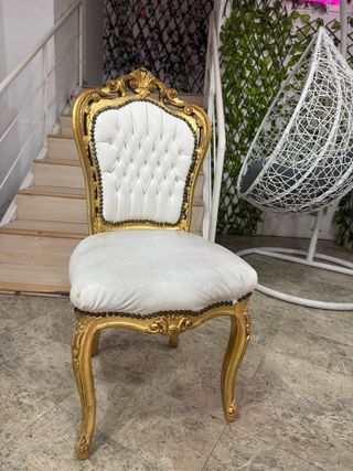 Silla Barroca Dorada y Blanca