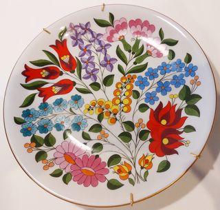 Plato de 1970 Kalocsa 0f Hungría pintado a mano