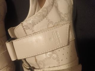 Scarpe Gucci Pelle Beige Velcro