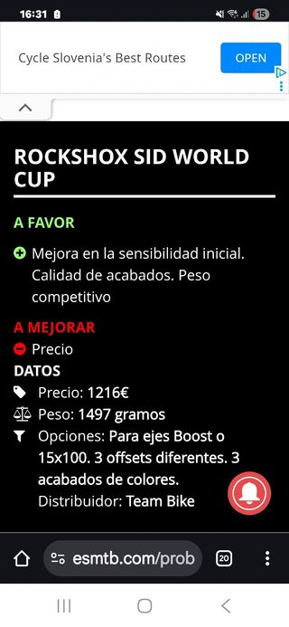 Bicicleta de Montaña MMR Roja carbono