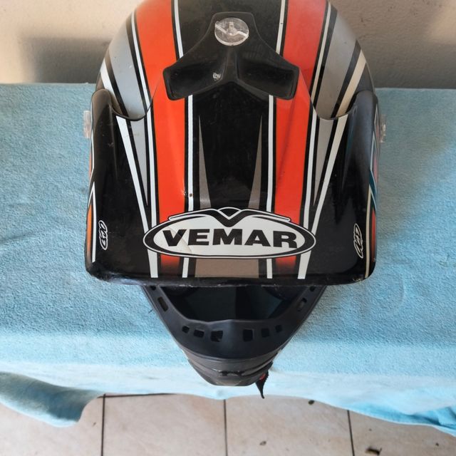Casco Motocross Arancio e Nero