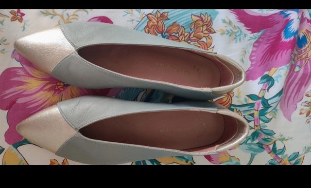 Zapatos planos Latouche oro y verde azulado