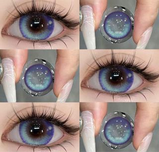 Lentillas de colores azul y morado