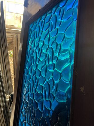 3 Puertas Vintage con Vidrio Azul