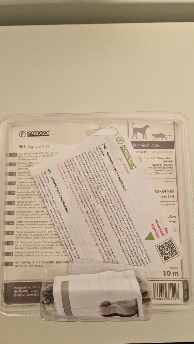 Repelente Perros y Gatos ISOTRONIC HK1