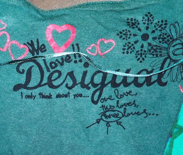 Vestido Desigual verde y multicolor original