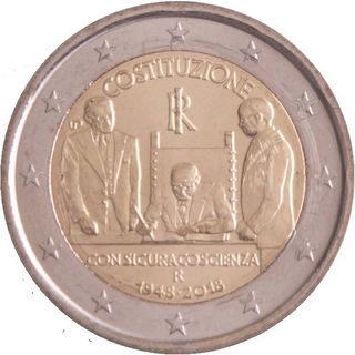 Moneda 2€ Italia 2018 Constitución