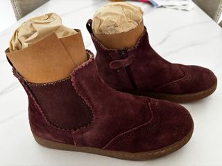 Botines niña burdeos, ante. Muy poco uso