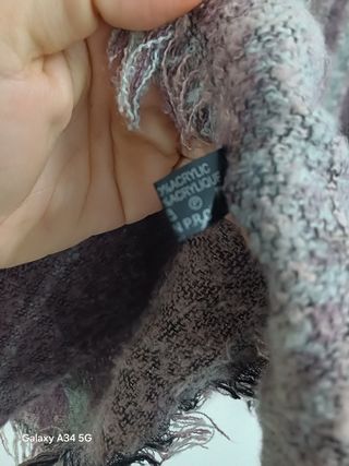 Sciarpa donna plaid viola e grigio