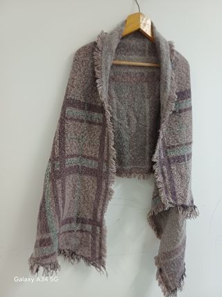Sciarpa donna plaid viola e grigio