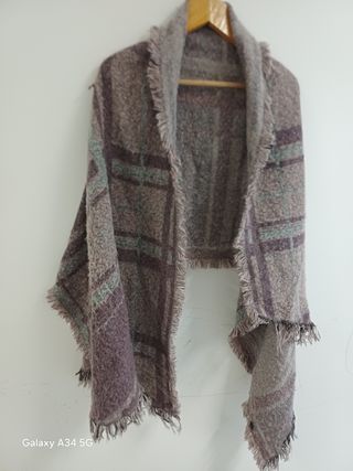 Sciarpa donna plaid viola e grigio
