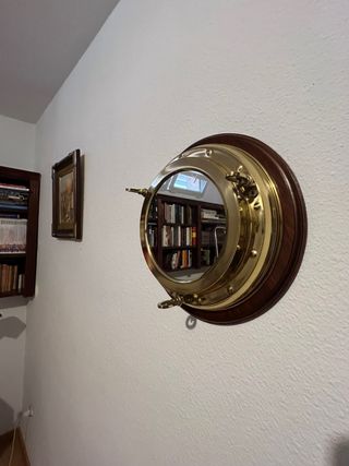 Espejo Náutico Ojo de Buey Dorado