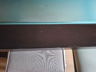 Mesa y 4 Sillas Comedor Madera y Cristal