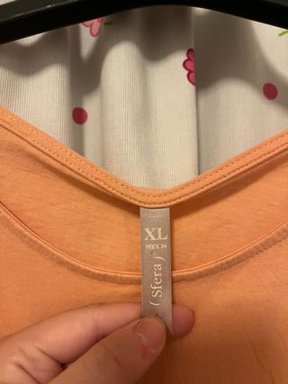 Camiseta naranja mujer con volantes