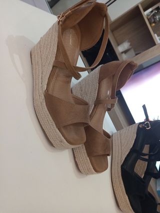 Sandalias Cuña Mujer Marrones