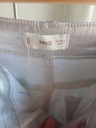 Pantalón plateado niña MNG talla 36 Nuevo
