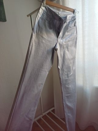 Pantalón plateado niña MNG talla 36 Nuevo