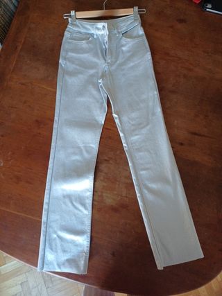 Pantalón plateado niña MNG talla 36 Nuevo