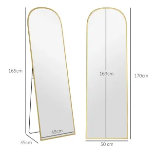 Espejo Cuerpo Entero Dorado 50x170cm