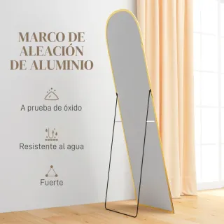 Espejo Cuerpo Entero Dorado 50x170cm