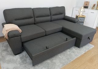 Sofá Cama, Arcón, Chaiselong. Emma Gris. ¡OFERTA!