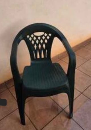 Silla de jardín verde de plástico 6 unidade 
