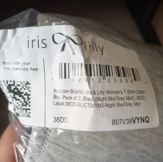2 x Sujetador Iris & Lilly 85E Negro/Gris