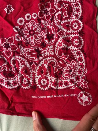Pañuelo Bandana 100% Algodón Rojo y Blanco