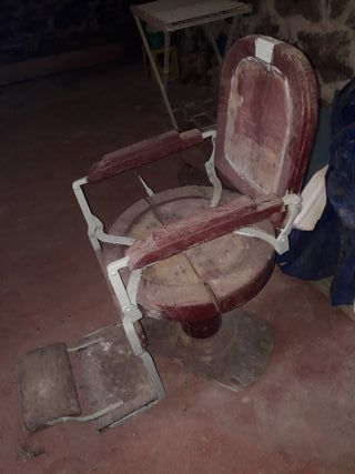 Sillón Peluquería Antiguo Madera y Metal