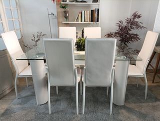 Mesa Comedor Blanca + 6 Sillas, KENTCH. REBAJADA!