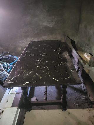 Tavolo in vetro nero con 9 sedie