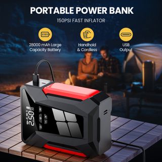 Arrancador y Compresor Coche 28000mAh