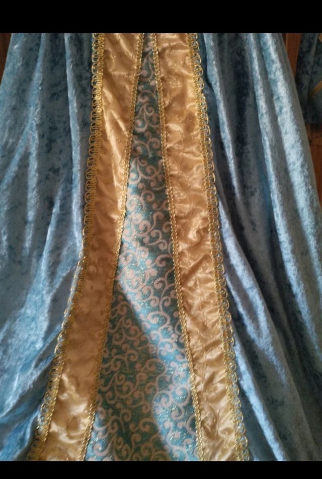 Disfraz Medieval Niña Azul y Dorado