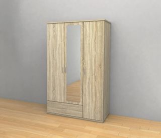 Armario 3 puertas blanco con espejo